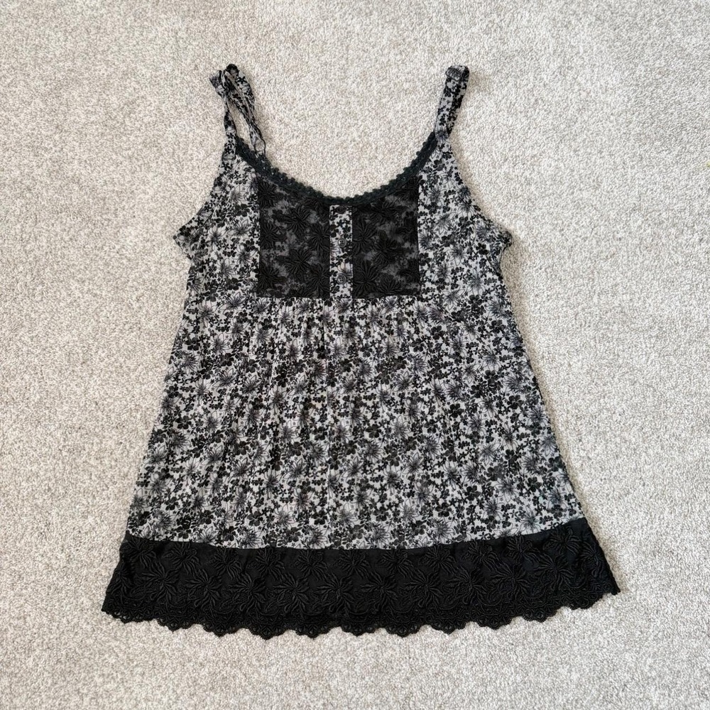 Vintage INC International Concepts Lace Boho Babydoll Top/ Size Large
